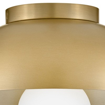 Contemporary Lacquered Brass Globe LED Flush Mount Light