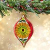 Huras Family 7.25 In Canterbury Cheer Poinsettias Classic Merry & Bright Reflector Lemon Drop Tree Ornaments - 2 of 4