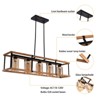YIYIBYUS 5-Light Brown Rectangle Island Pendant Light with Glass Shade - 4 of 4