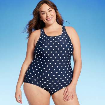 Lands' End Women's UPF 50 Full Coverage High Neck Tugless One Piece Swimsuit