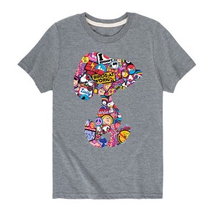 Boys' - Peanuts - Snoopy Silhouette Pattern Short Sleeve Graphic T-Shirt - 1 of 4