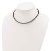 Black Bow Jewelry 3mm Braided Black Leather Cord Chain & Sterling Silver Clasp Necklace - 2 of 4