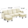 FONTOI U-shaped Sofa with Storage Chaise, 3-Seat Sofa Couch with Cup Holders for Living Room Apartment, White, 101.06"*35.43"*52.36" - 2 of 4