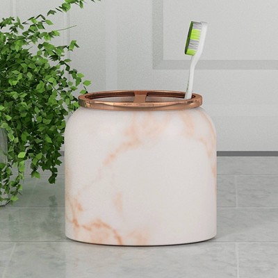 Nu Steel Misty Copper Collection Toothbrush Holder : Microfiber, Machine Washable, Non-Slip Backing