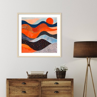 Walker Noble Abyss 33" Brown Framed Abstract Graphic Art Print