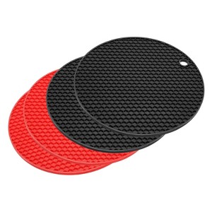 Unique Bargains Silicone Pot Holder Teapot Coaster Trivet Mat 4 Pcs - 1 of 4