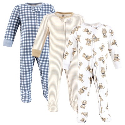 Hudson Baby Boys Cotton Sleep and Play, Gentleman Bear