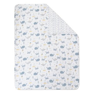 Living Textiles|Muslin Stroller Blanket - Whale of a Time - 1 of 1