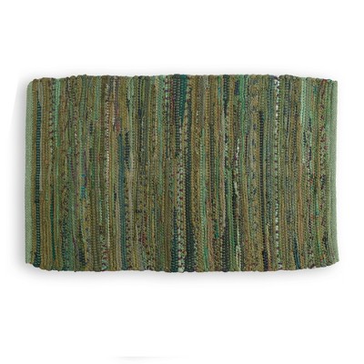 Design Imports Multicolor Chindi - Olive Green - 19.5 In X 31.5 In