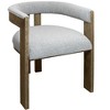 HomeRoots Gray and Brown Upholstered Boucle Open Back Dining Arm Chair - 4 of 4