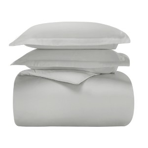 Modern 600 Thread Count Solid Cotton Blend Duvet Cover Set by Blue Nile Mills - 1 of 4