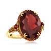 Ross-Simons 11.20 ct. t.w. Garnet and .36 ct. t.w. Red Diamond Ring in 14kt Yellow Gold - 4 of 4