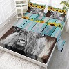 Boersma Highland Cow Flower Sheet Set Twin Size – 4-Piece Bedding with 1 Flat Sheet, 1 Fitted Sheet & 2 Pillowcases, Farmhouse Cattle Design - 2 of 4