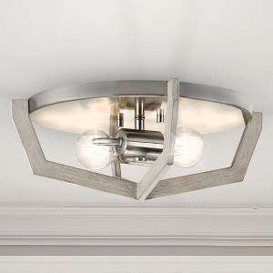Urban Ambiance Luxury Modern Indoor Ceiling Light,  5-1/2''H x 15"W x 15''D,  Brushed Nickel Finish, UHP4560 - 1 of 4
