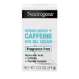 Neutrogena Hydro Boost + Caffeine Fragrance Free Eye Gel Cream - 0.5 fl oz