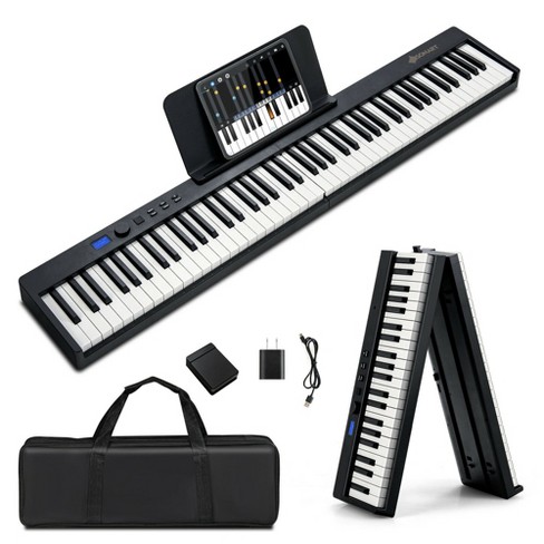 61-Key Portable Digital Stage Piano with Carrying Bag - Costway