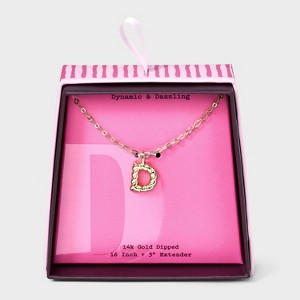 14K Gold Dipped Twisted Bubble Initial Necklace - A New Day™ Gold - 1 of 4