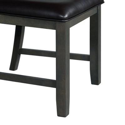 Transitional Slate-Gray Faux Leather Upholstered Side Chair Set