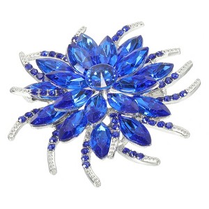 Unique Bargains Wedding Party Vintage Rhinestone Crystal Flower Lapel Brooch Pin 1 Pc - 1 of 4