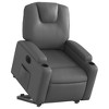vidaXL Electric Power Lift Recliner Chair - Gray Faux Leather, Motorized Reclining Armchair with Cup Holders & Side Pocket for Elderly - 3 of 4