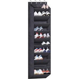 Space-Saving Over-The-Door Organizer with Deep Pockets - Narrow Profile Hanging Rack Stores Boots & Shoes in Minimal Closet Space - 1 of 4