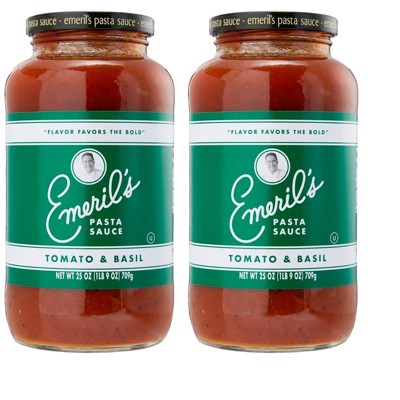 Emeril Lagasse 25 Oz, 2-PK, 4-PK and 6-PK Pasta Sauces : Arrabbiata, Vodka, Homestyle Marinara, Roasted Garlic, Tomato Basil (2-PK Tomato Basil)