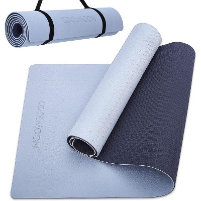 Non-Slip Yoga Mat for Women & Men, TPE 1/4-Inch Thick 72x24 Inch Exercise Mat with Carry Strap for Fitness Workouts