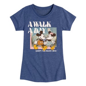 Girls' - Disney - A Walk A Day Fitted Short Sleeve Graphic T-Shirt - 1 of 4