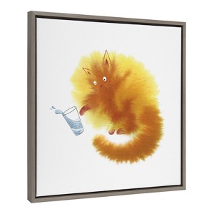Kate & Laurel All Things Decor 22"x22" Sylvie Not Again Framed Canvas by Faryn Hughes Gray - 1 of 4