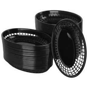 Aoibox 80 Pcs Reusable Oval Fast Food Baskets, Sturdy Plastic Serving Baskets for Fast Food, Parties, Picnics, BBQs and Snacks - 1 of 4
