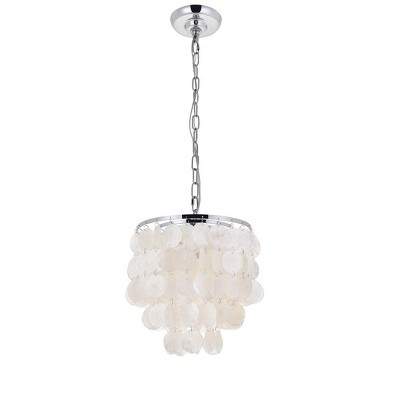 Selene Chrome and White Shell Pendant Light