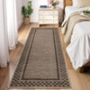 Modern Geometric Bordered Living Room Bedroom Rugs, Ultra Thin Soft Non Slip Large Carpet for Dining Room Office Classroom - 2 of 4