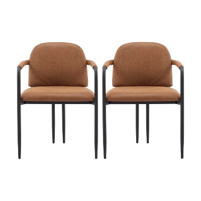 Christopher Knight Home Ihab Modern Upholstered Dining Chair with Iron Frame (Set of 2)