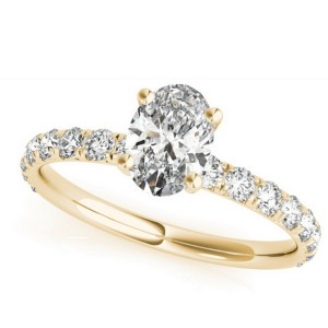 Pompeii3 1 1/2Ct Oval Diamond Engagement Ring 14k White Yellow or Rose Gold Lab Created - 1 of 4