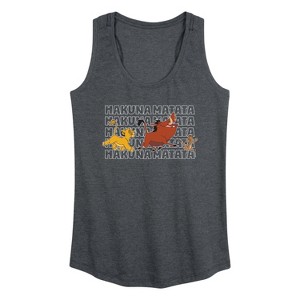 Women's - Disney - Hakuna Matata Outlined Words Graphic Racerback Tank - 1 of 4