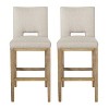 Lyngins Modern Upholstered Bar Stools Set of 2,Counter Height Bar Stools with L-Shaped Back & Rubberwood Legs,Counter Stools for Kitchen - 2 of 4