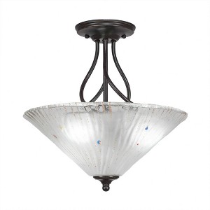 Toltec Lighting Capri 3 - Light Flush Mount in  Dark Granite with 16" Frosted Crystal Shade - 1 of 1