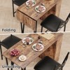 Dining Table Set for 2, Extendable Top with Side 3-Tier Open Cabinet & 2 Cushion Stools, Industrial Bar Table Set for Apartment Dining Room Kitchen - 2 of 4