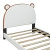 Sapphtopaz Platform Bed with Upholstered Headboard Bed Frame with Design Wood Slat Support Beds for Boys & Girls, Teens - 4 of 4