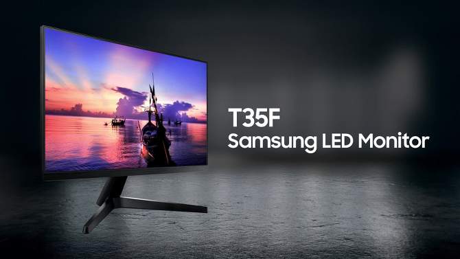 Samsung 24&#34; FHD IPS Computer Monitor, AMD FreeSync,  HDMI &#38; VGA (T350 Series) - Dark Blue/Gray, 2 of 11, play video