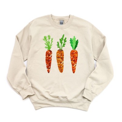 Simply Sage Market Women's Graphic Sweatshirt Sequins Carrots  - S - Dust