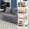 Grungis Chenille Loveseat Sofa with Left Arm & Removable Pillows, Modern Minimalist 2-Seater Sofa for Living Room & Bedroom - 4 of 4