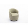 Chenille Fabric Swivel Accent Armchair Barrel Chair with Black Powder Coating Metal Ring - 4 of 4