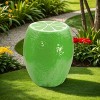 Vynxaria 14" Oversized Green Lemon Fruit Stool, Resin Multi-Purpose Stool/Side Table/Plant Stand - 2 of 4