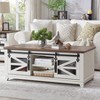 OKD 48'' Farmhouse Coffee Table with Storage & Sliding Barn Doors - 2 of 4