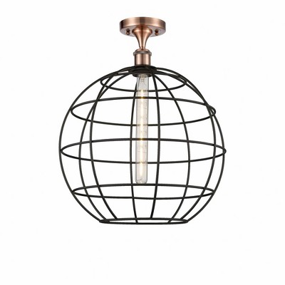 Lake Placid - 1 Light Semi-Flush Mount In Industrial Style-19.25 Inches Tall and 16 Inches Wide