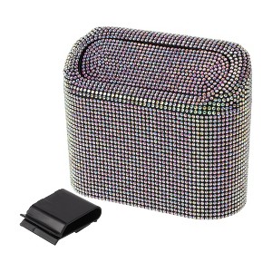 Unique Bargains Auto Car Trash Can Durable Car Door Trash Bin Multicolor 1 Pc 6.3" Length 2.8" Width 5.5" Height ABS Rhinestone - 1 of 4