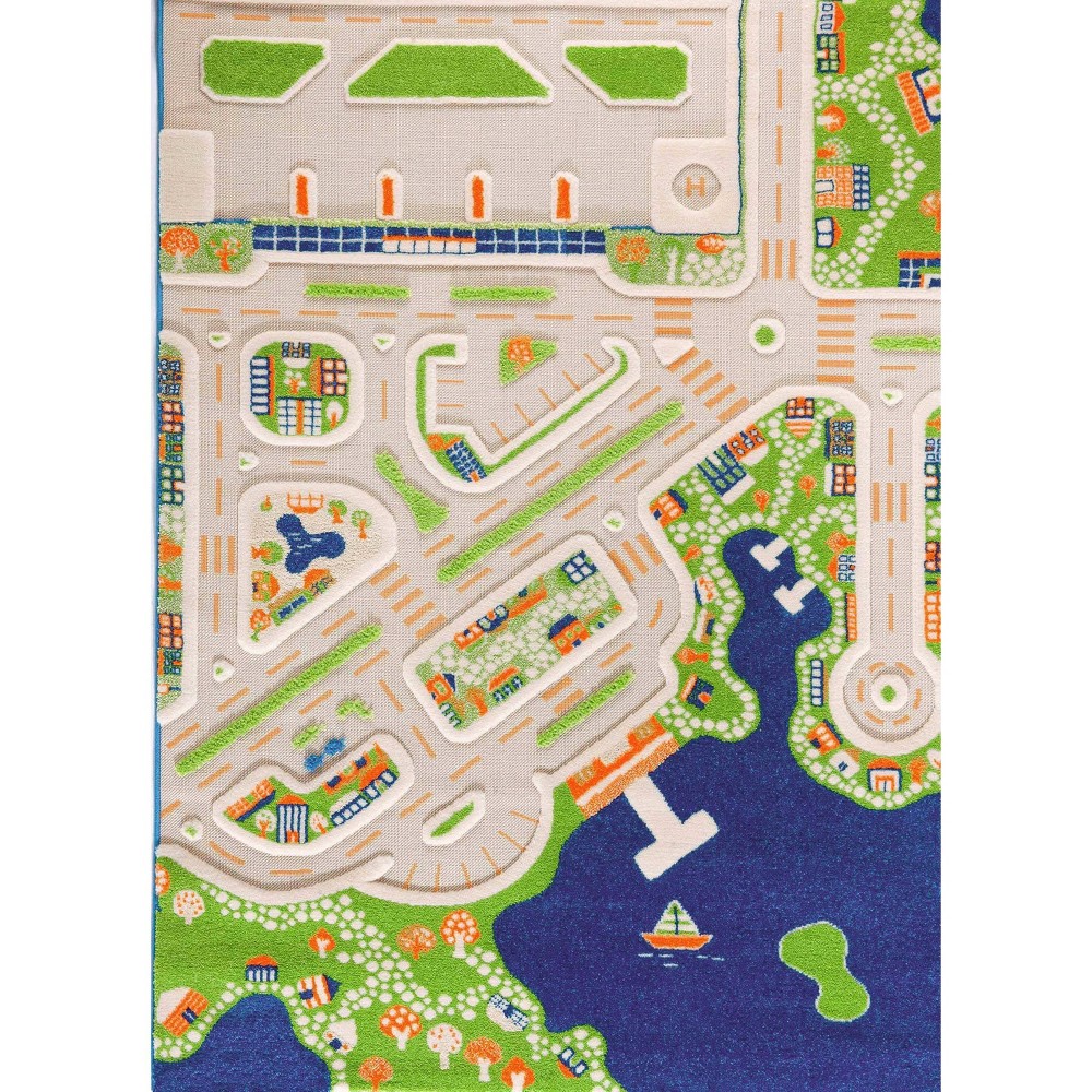 52.5"x71" Mini City 3D Play Kids' Rug - IVI