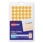 Avery Handwrite Only Removable Round Color-Coding Labels 1/2" dia Neon Orange 840/PK 05062