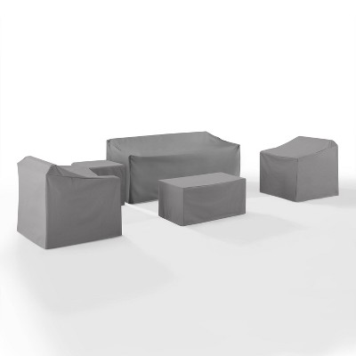 Gray Heavy-Duty Vinyl 5-Piece Outdoor Furniture Cover Set